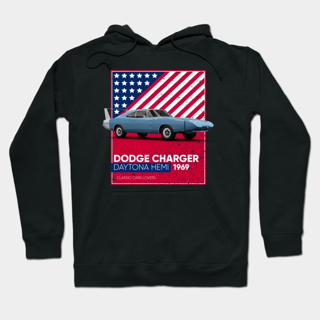 Classic Car Dodge Charger Daytona Hemi 1969 Hoodie by cecatto1994